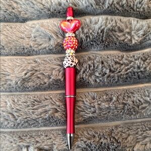 Elegant Red Beaded Pen